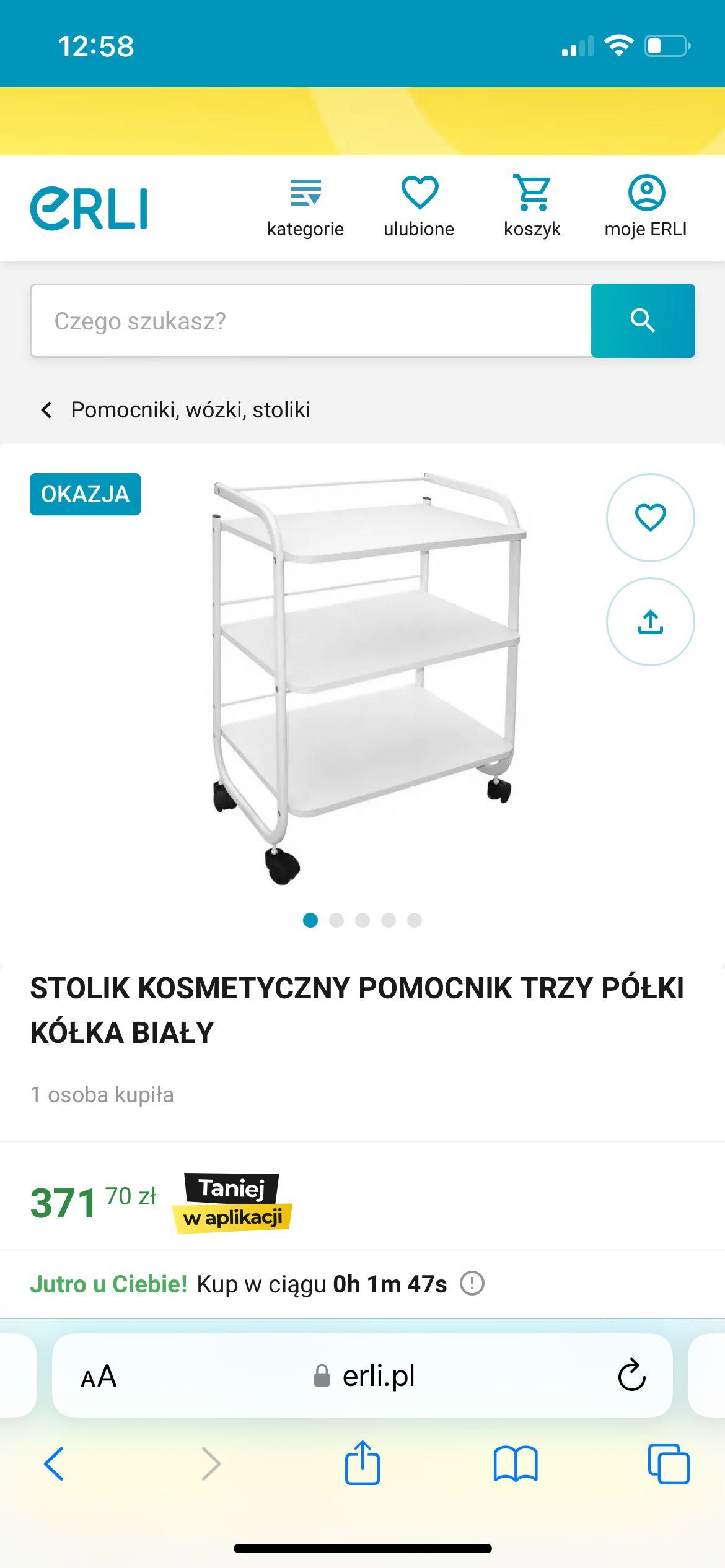 Stolik kosmetyczny biały - 3 półki
