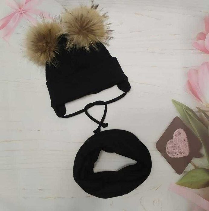 Набор зима шапочка шарф рукавички 0-6 років