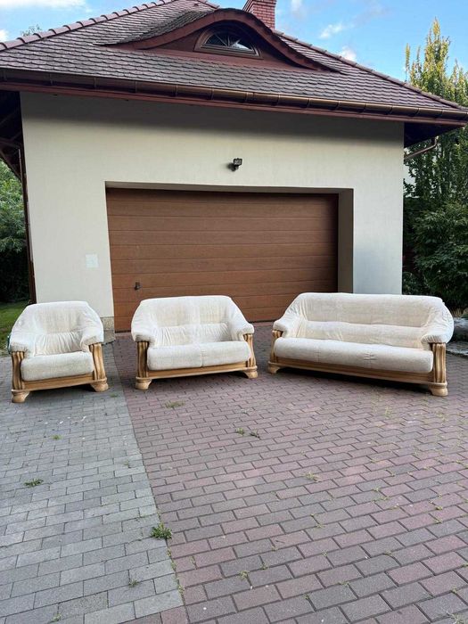 Wypoczynek holenderski po renowacji i wymianie obicia, zestaw 3+2+1