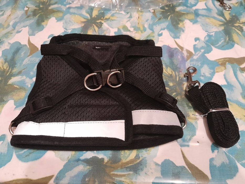Szelki i smycz gratis rozmiar M czarne nowe