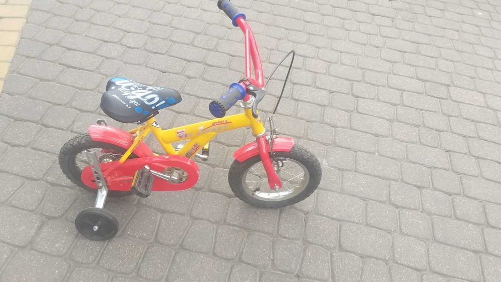rower dziecięcy 12 cali, z bocznymi kółkami
