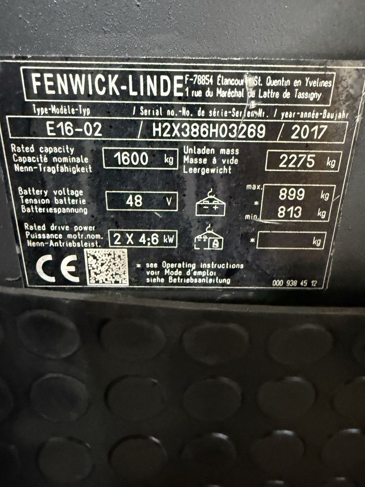 Empilhador linde H16 eletrico com deslocador lateral