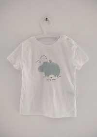 Koszulka t-shirt rozmiar 80 Sinsay biała hipopotam