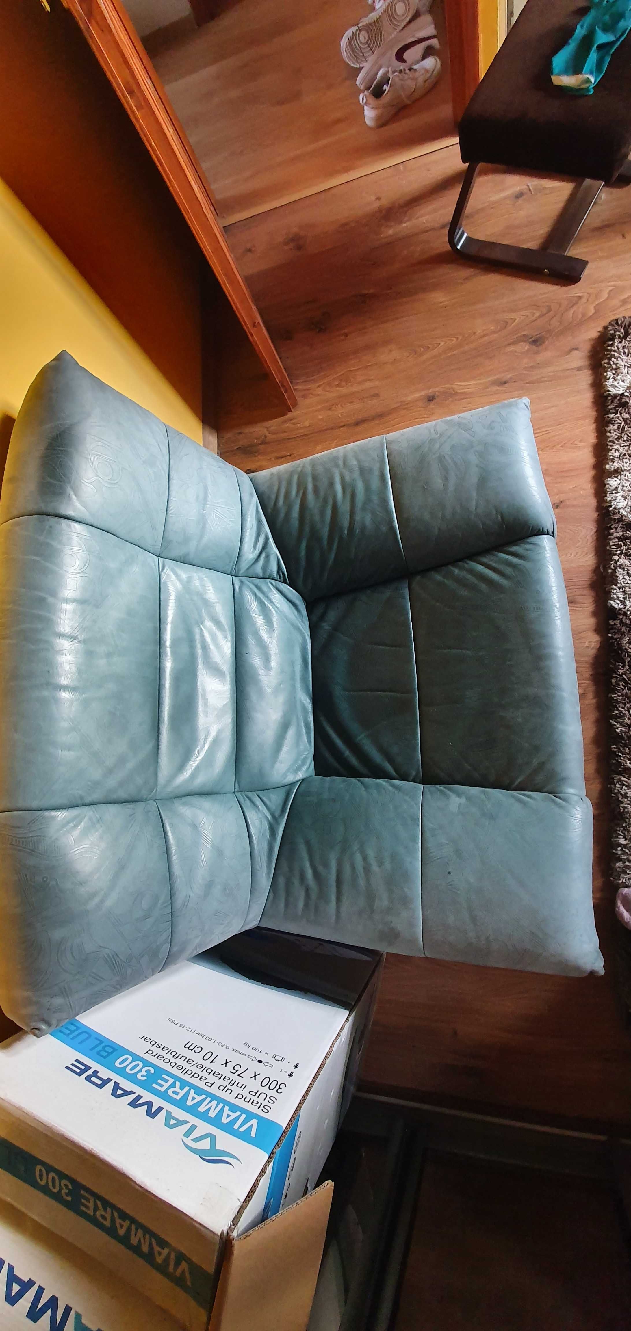 Fotel skórzany zielony