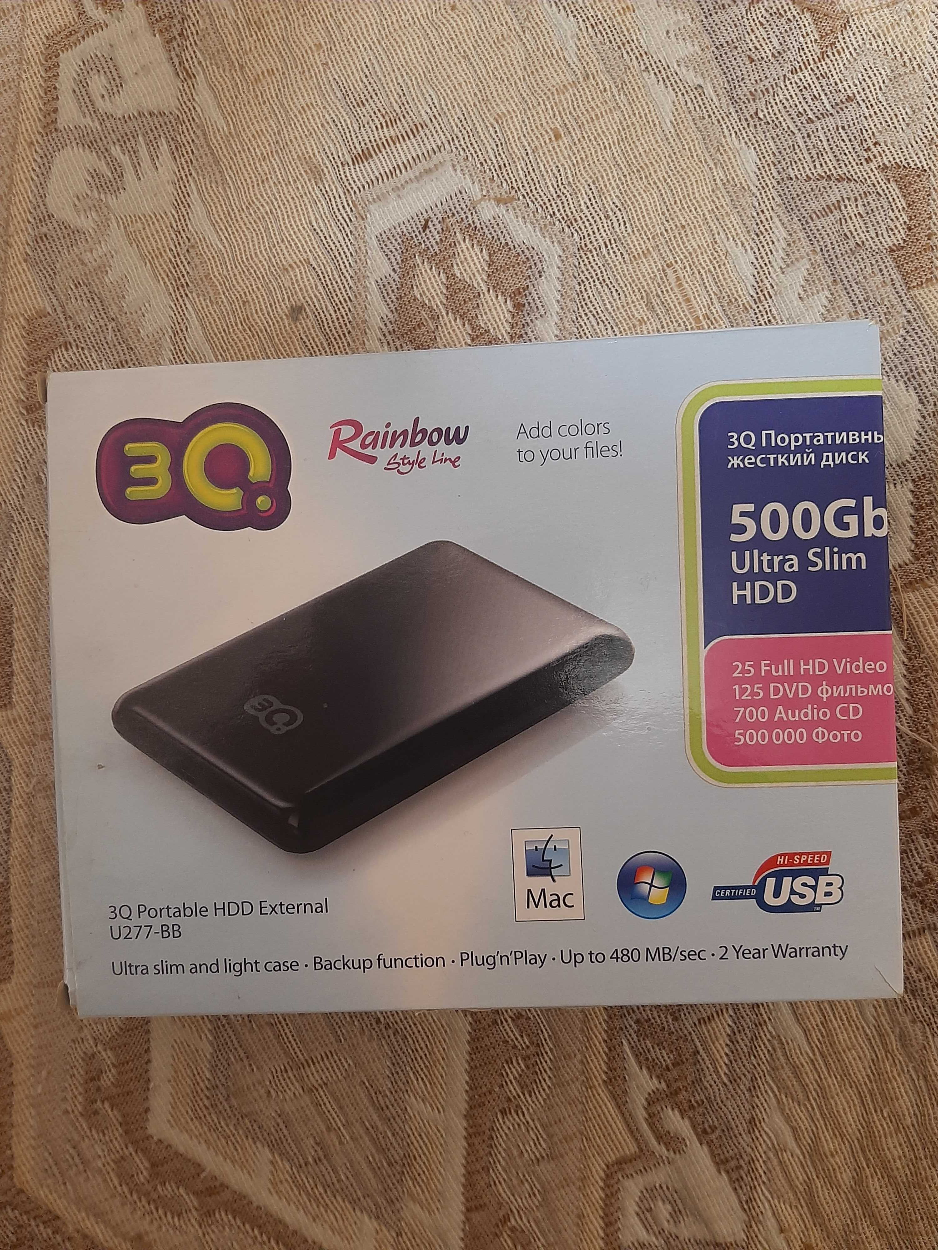 Внешний жесткий диск  3Q Rainbow HDD 500 GB
