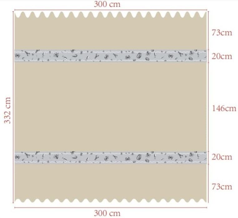 VILLEY Namiot plażowy 3 x 3,3 m khaki z filtrem UV pawilon na piknik