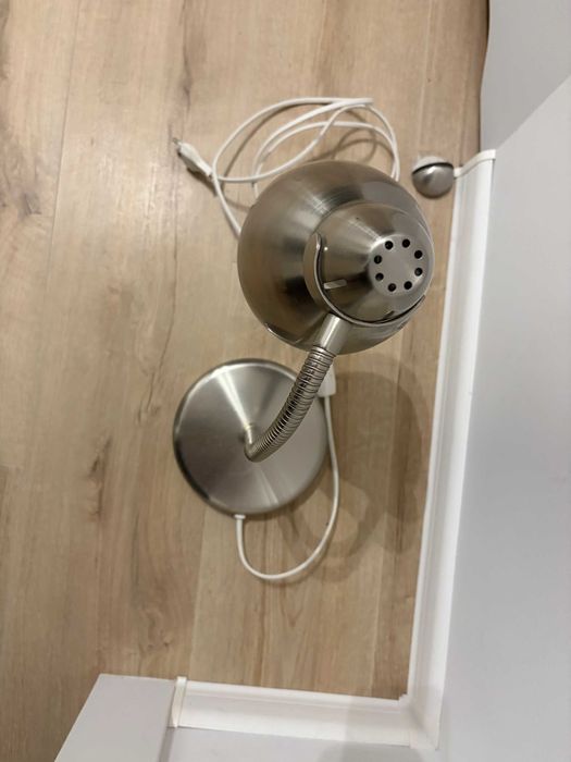 lampka biurko nocna srebrna