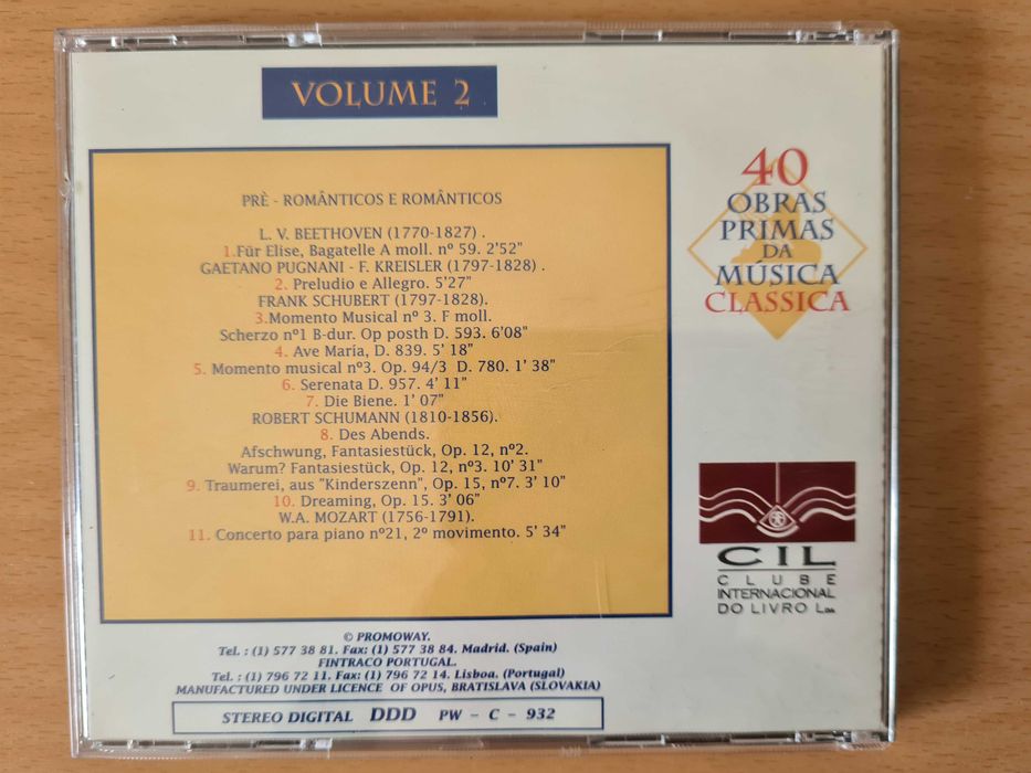 CD audio "Pré-Românticos e Românticos"