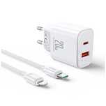 Szybka ładowarka sieciowa 20W USB-C / USB-A kabel USB-C - Lightning 1m