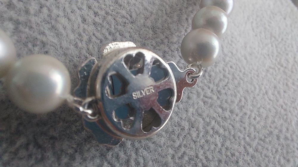 Naszyjnik i kolczyki z perłami, unikalny kolor