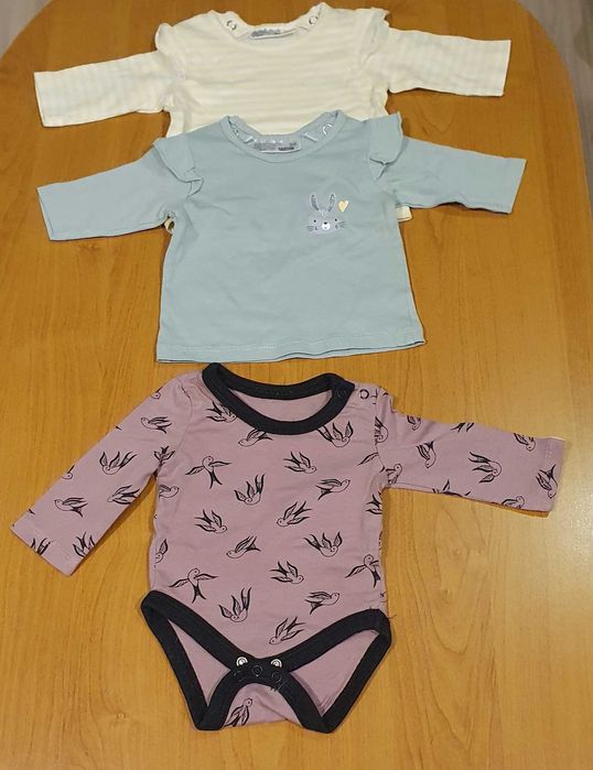 Zestaw ubranek dla dziewczynki, rozm. 52-62 i wanienka