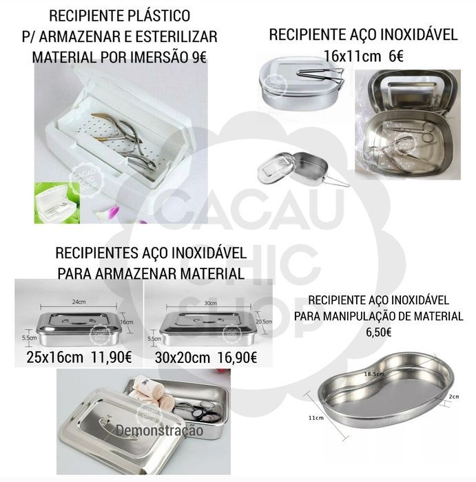 Recipientes Esterilização Inox Estética Unhas de Gel Micropigmentação