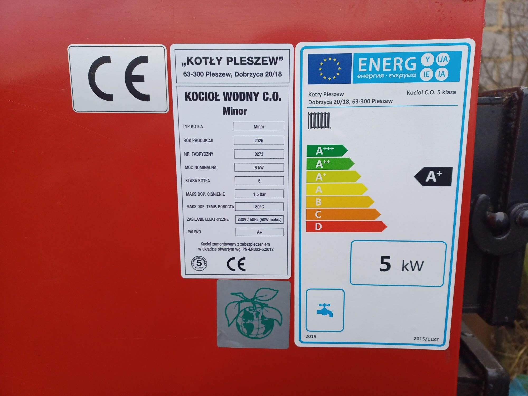 Kocioł kotły 5kW do 60m2 Piec piece drewno węgiel pelet pellet klasa