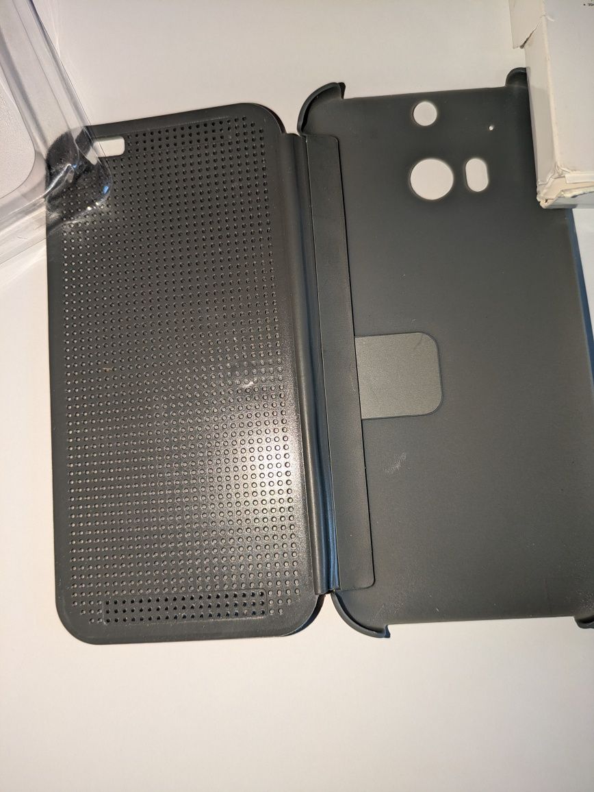 Etui pokrowiec case DOT VIEW HTC ONE M8 + drugie etui i szkło ochronne
