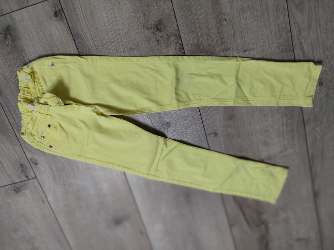 C&A Proste Żółte jeansowe spodnie 140