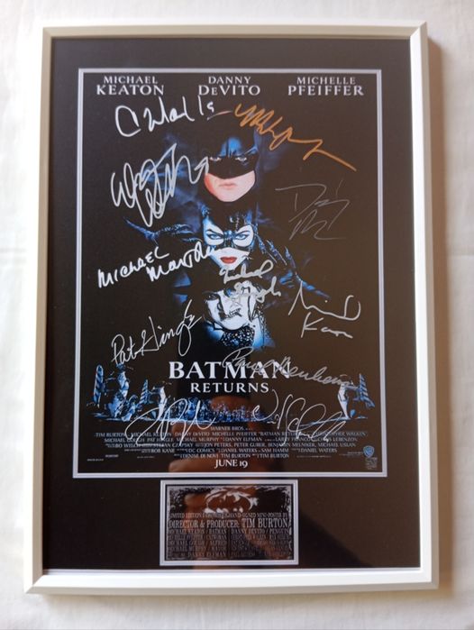 Moldura Filme Batman Returns com Autógrafos (A4)