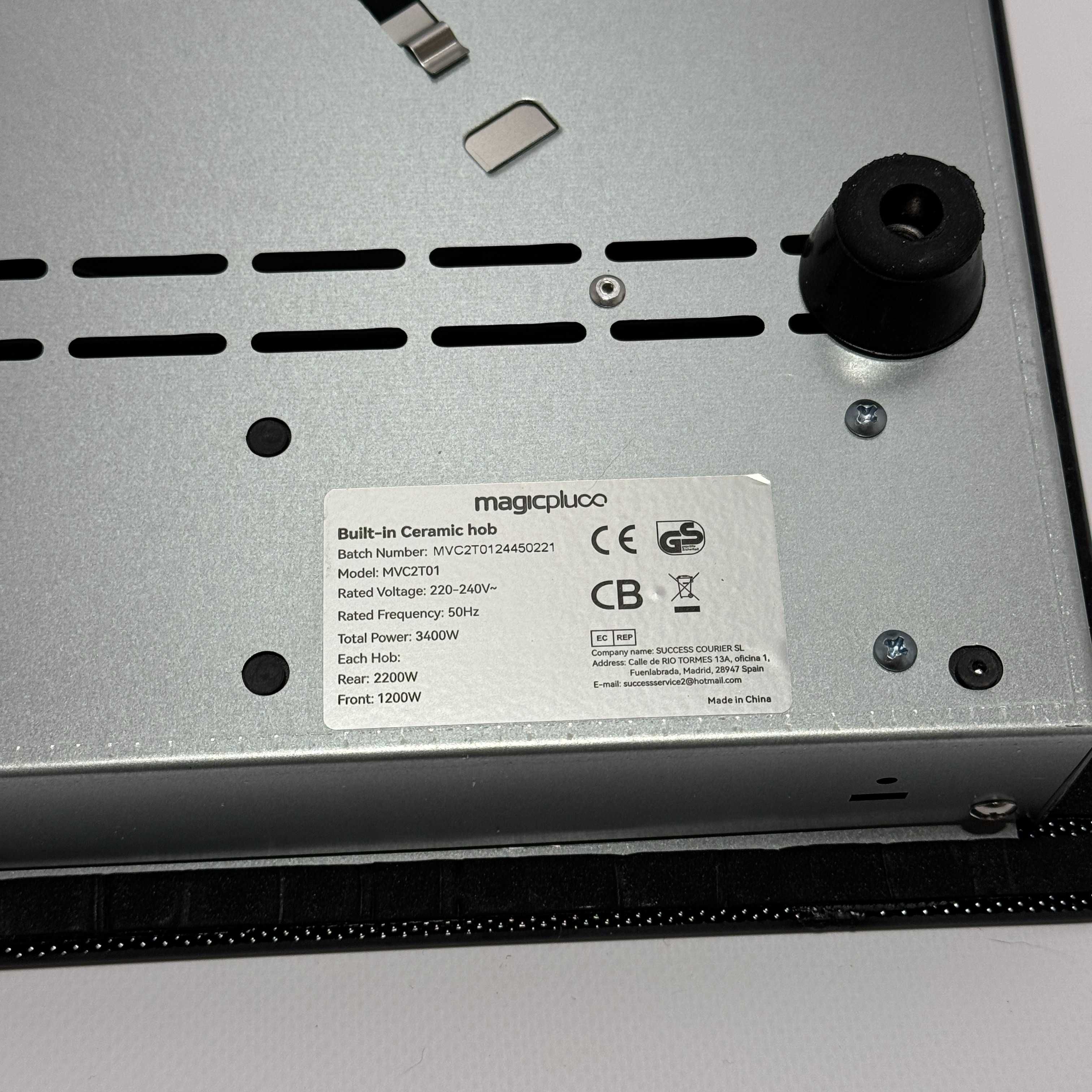 Płyta grzewcza ceramiczna magicplux 3400 W, 2 pola, dotyk, timer