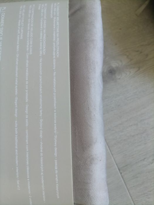 4 zasłony aksamitne welurowe Smukee 4x zasłona na przelotkach beżowa