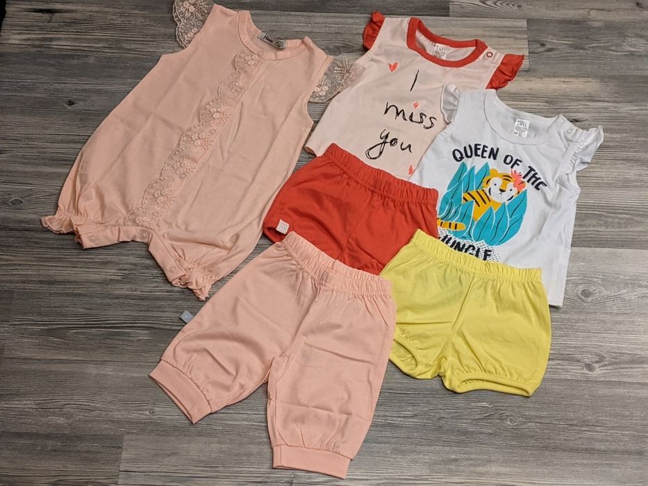 Лот 6 шт. нових літніх речей на дівчинку 68 см