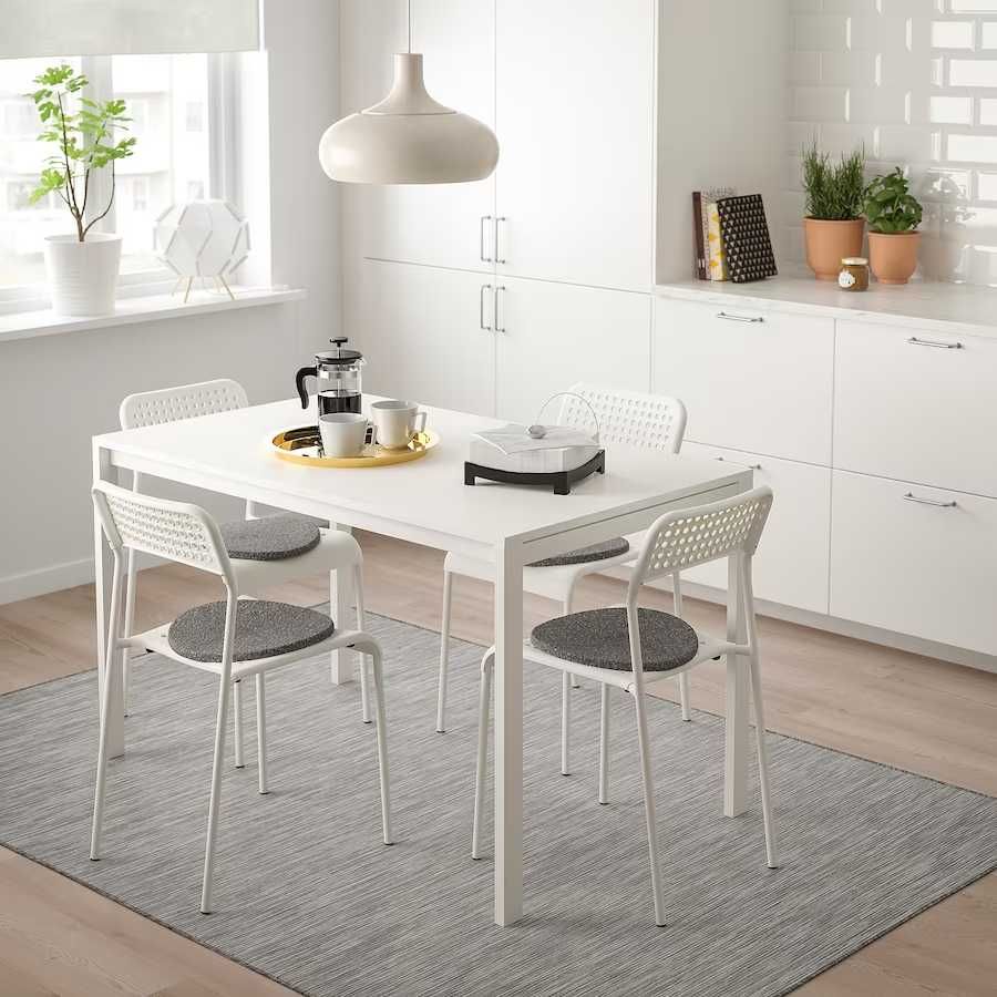 Mesa de cozinha com 4 cadeiras, branca, IKEA