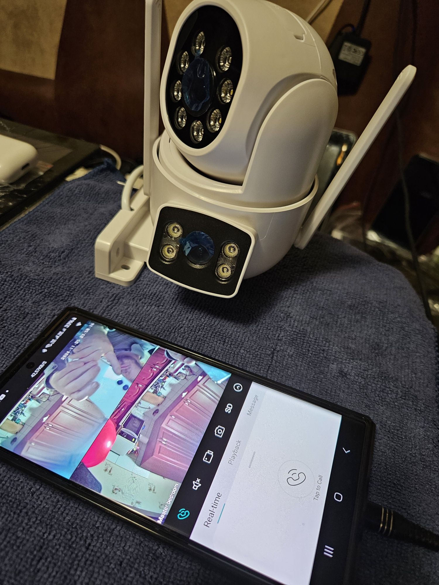 Подвійна Рухома Wi-Fi Камера Відеоспостереження Дистанційна A9Q 8MP