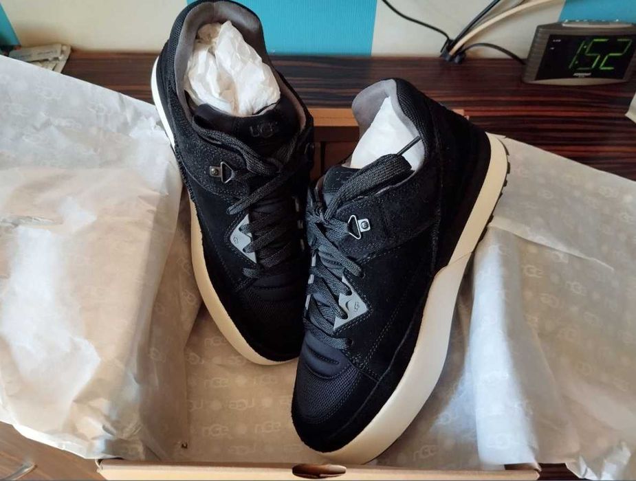 UGG Оригинал 47 31 см Новые Кожаные Кроссовки Демисезон Черные 2025