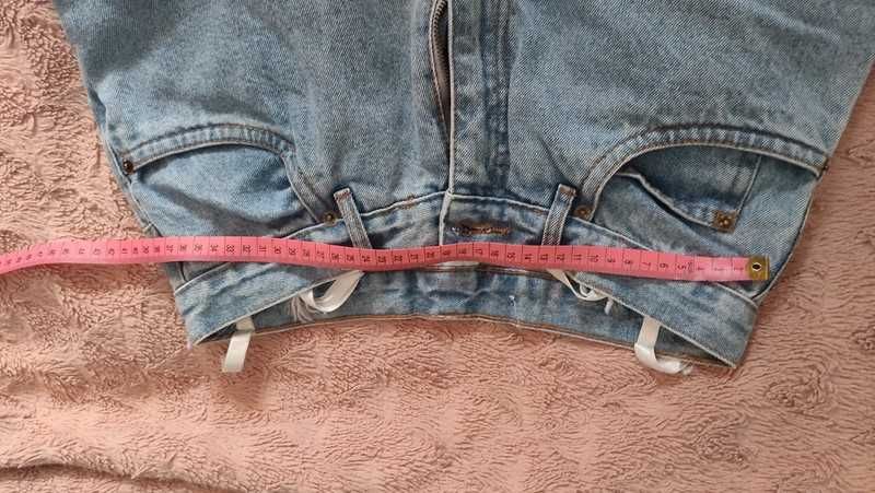 Jeansy dżinsy szerokie wysoki stan L 40 / XL 42 niebieskie