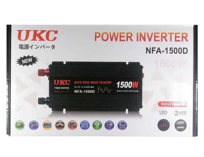 Инвертор ДЛЯ КОТЛОВ 1500W чистый синус Преобразователь  12V/220v