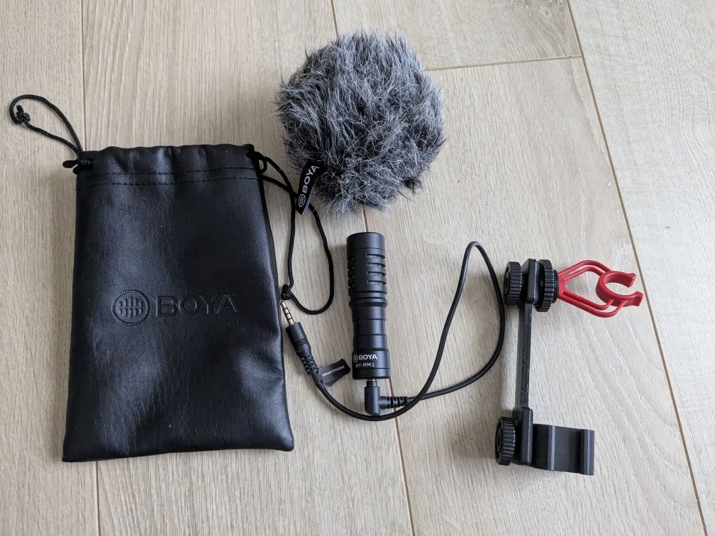 zestaw: Mikrofon BOYA BY-MM1 + zimna stopka do montażu na gimbal
