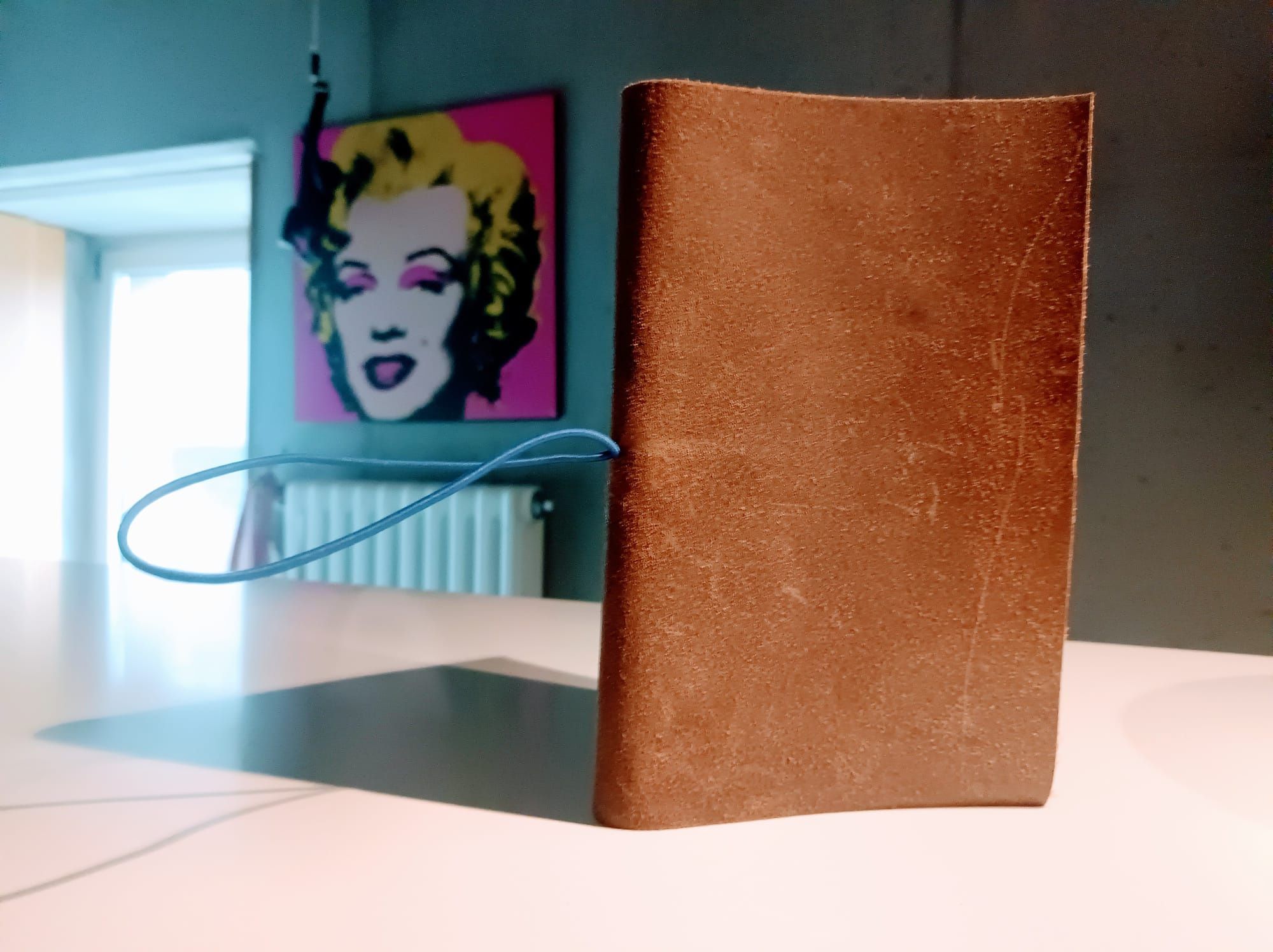 Capa em pele / couro para caderno A5- reutilizável (21.5 x13.5cm).