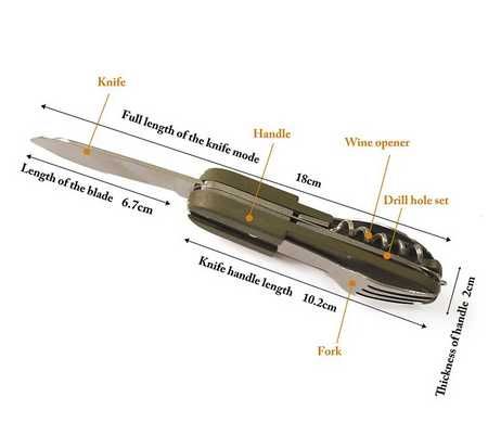 Nóż wielofunkcyjny  scyzoryk łyżka widelec