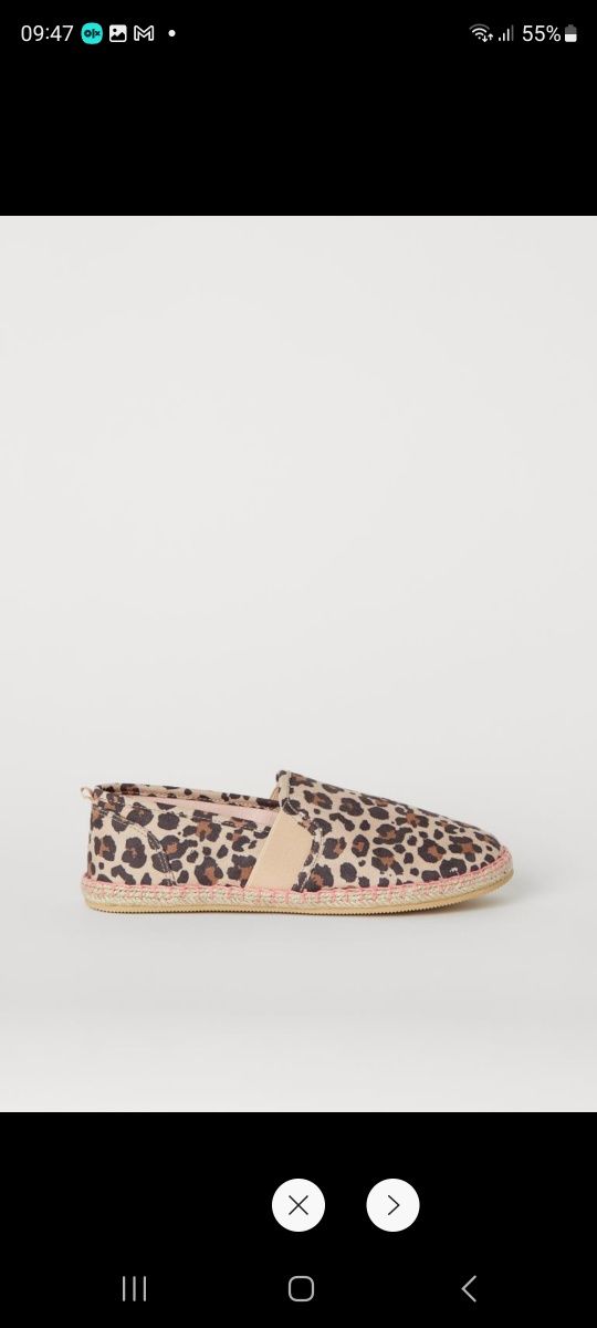 NOWE 35 Espadryle buty h&m panterka gumką ułatwiająca uvueranie