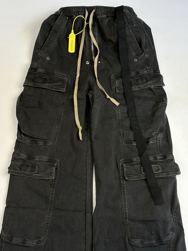 Rick Owens jeans cargo карго джинсы archive faded baggy opium черные Л