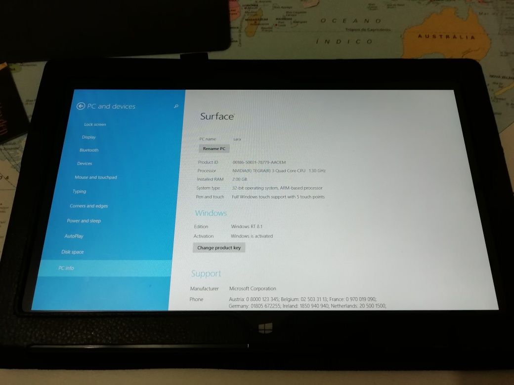 Surface RT com capa táctil