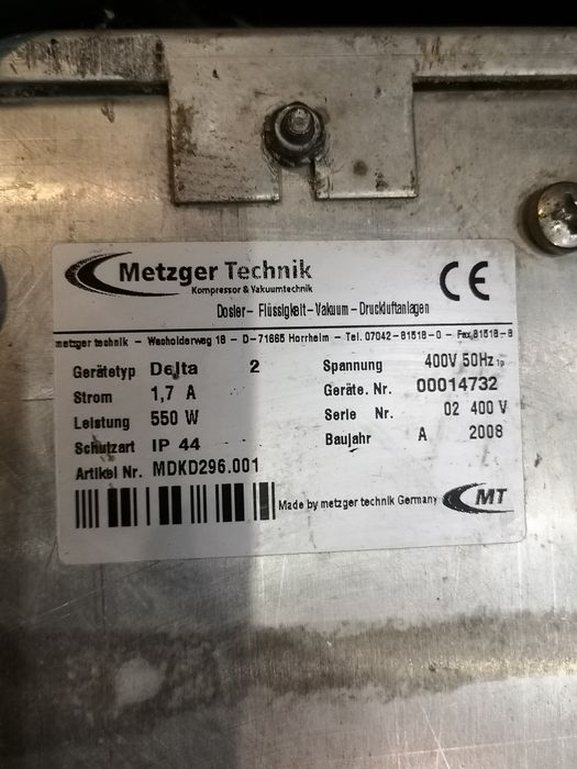 Metzger delta. Компрессор для штукатурки