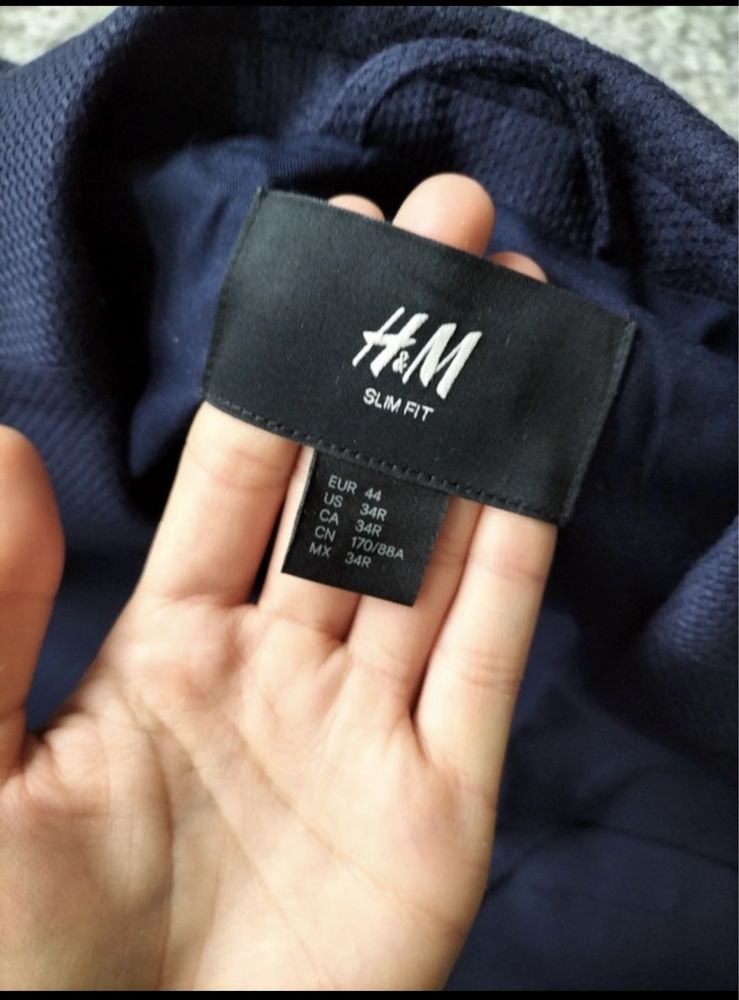 Męska granatowa marynarka h&m 44