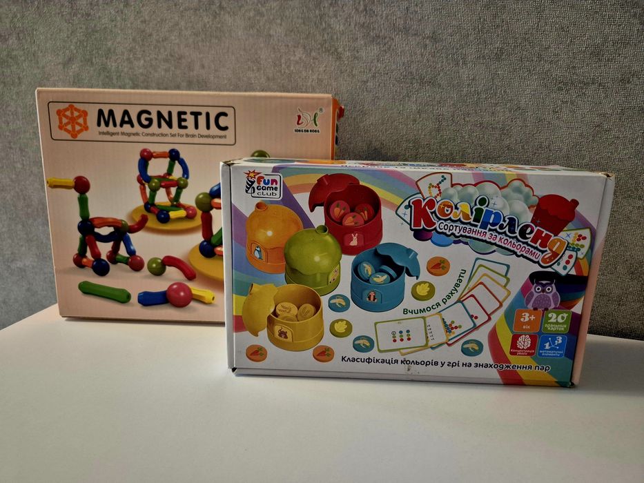 Дитячі розвиваючі ігри (магнітний конструктор/вивчення кольору,рахунок