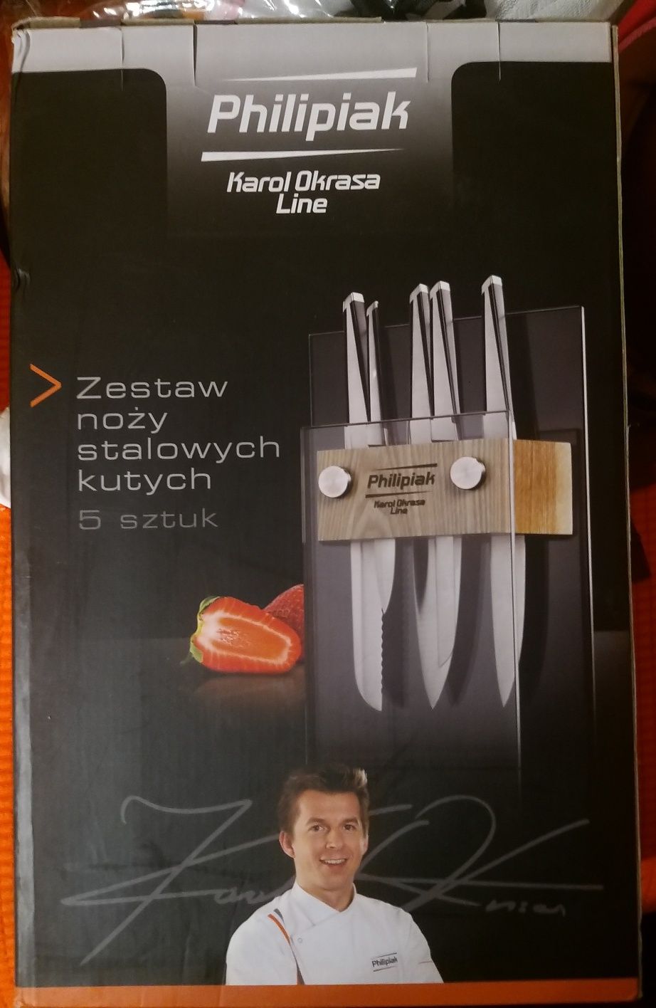 Philipak Karol Okrasa Line *oryg* Komplet noży stalowych kutych
