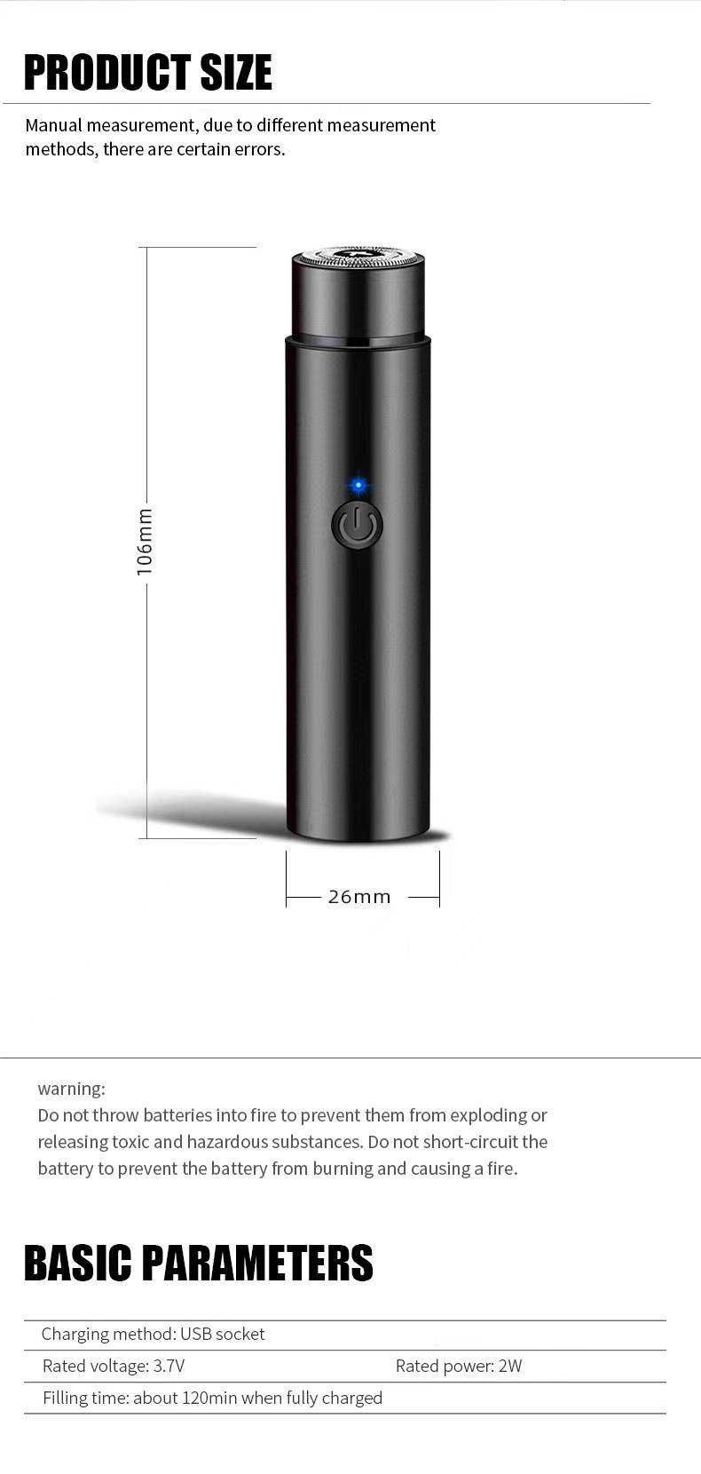 Maszynka do golenia USB.