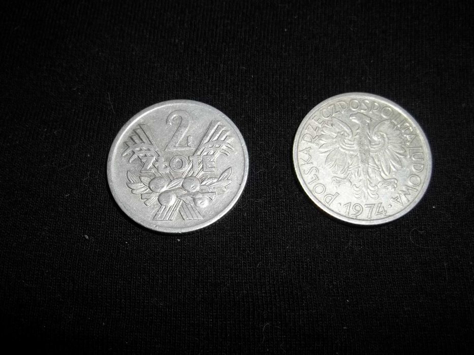 Moneta 2 złote jagody stop aluminium 1974r.