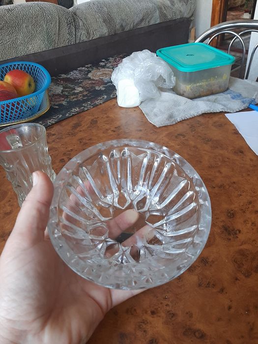 Хрустальная ваза и чашка 100 гр лот