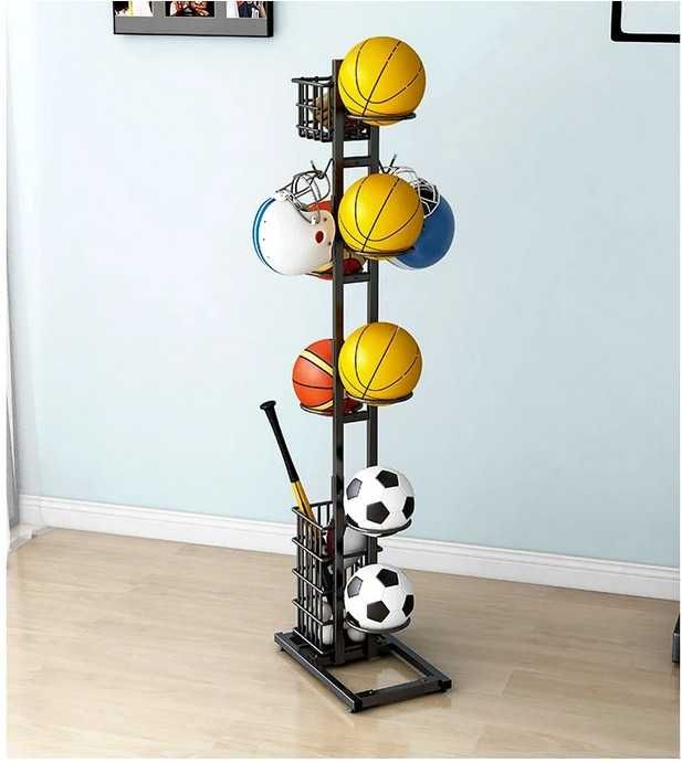 Stojak na piłki na 7 sztuk z dwoma koszami