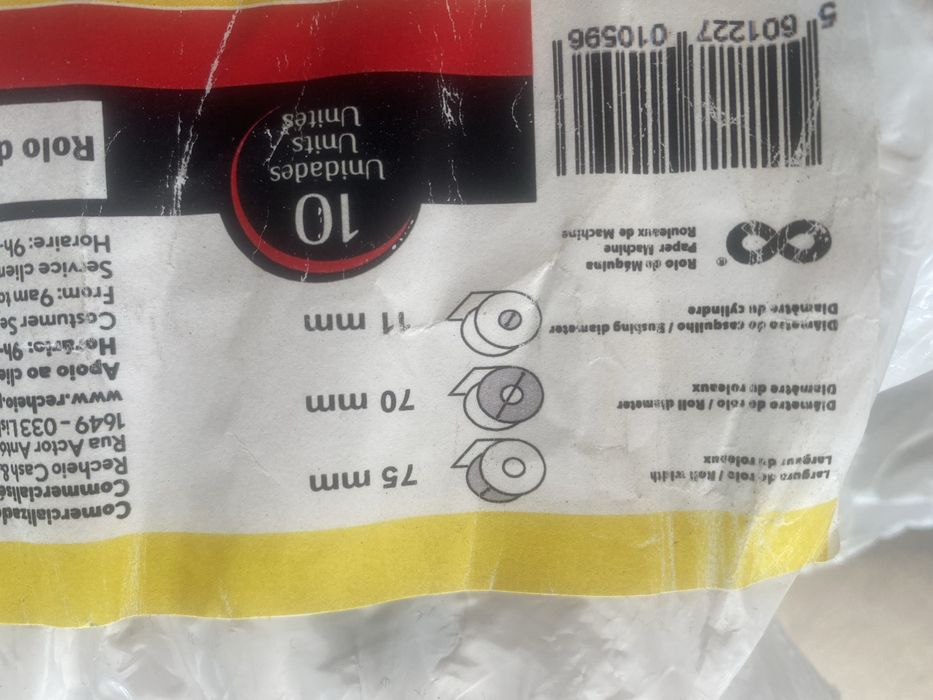 Rolos papel impressora POS