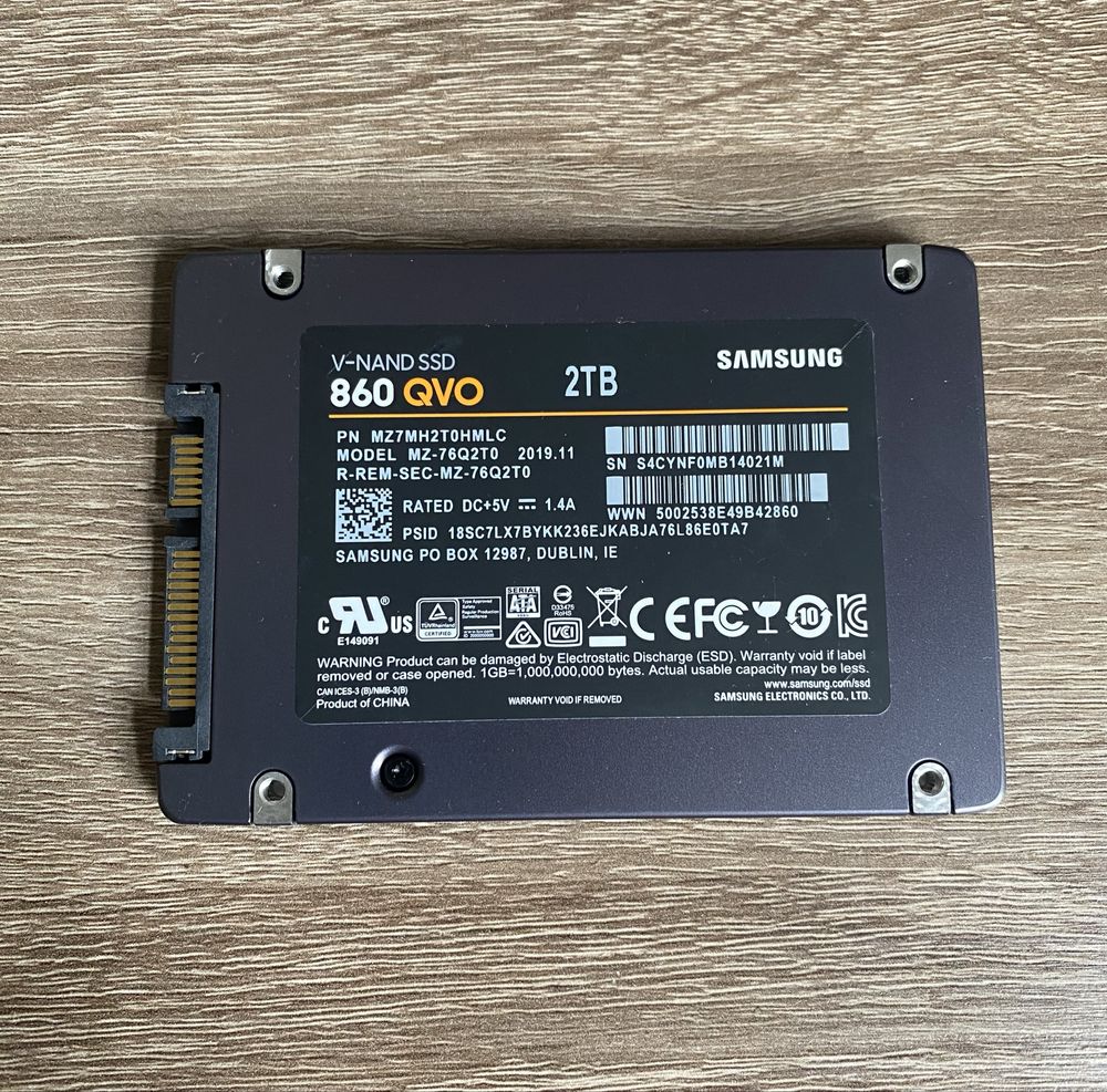 Ssd диск Samsung 860 QVO 2 tb терабайта 2000 гигабайт 2.5ʼ