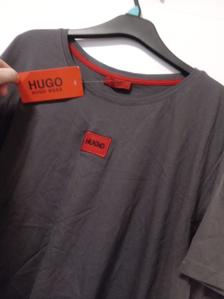 Nowa Meska Szara Bluzka Koszulka Hugo Boss XXL