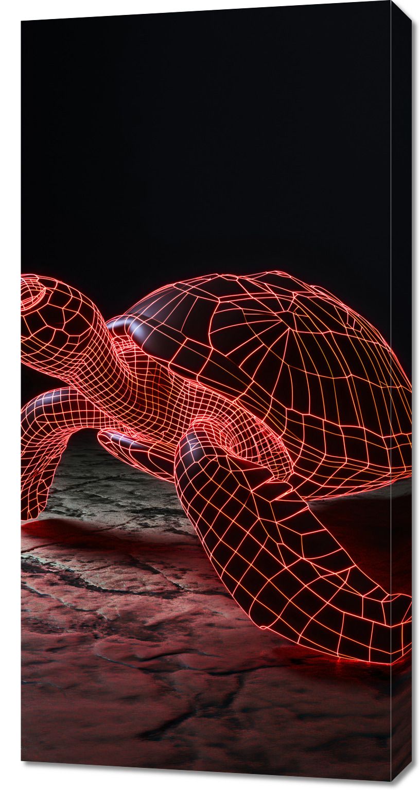 Obraz 50x100cm Neonowy Żółw