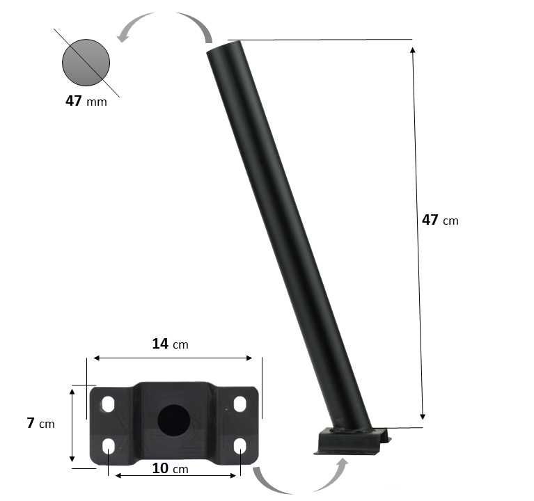 Uchwyt do lamp ulicznych mocowanie o średnicy 47mm