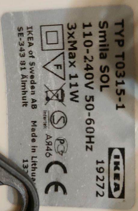 Lampa Ikea Smila SOL