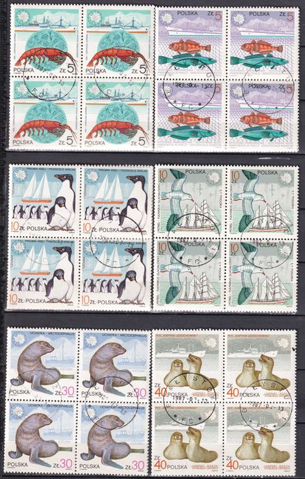 Polska 1987 czwórki kasowane fi.2928-33 cena 4,90 zł