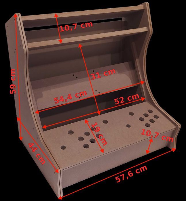 Bartop Arcade do złożenia 22 " MDF 16mm automat retro MAME diy